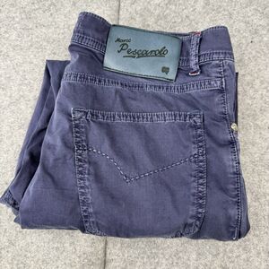 Marco Pescarolo Pants Mens 48 Blue Nerano M18 5 Pocket Stretch Faded Fit 32x25.5